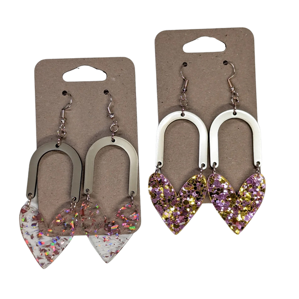 Arch Heart Dangle Earrings // Multiple Colors