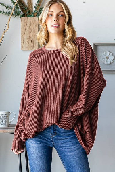 Cali Oversize Top // Rust // Small - 3XL