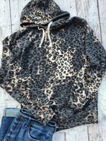 Acid Washed Leopard Hoodie