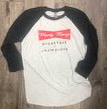 Breakfast of Champions Raglan Shirt; Small - 3XL