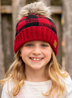 Kids Buffalo Plaid Winter Hat