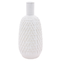 White Textured Vase