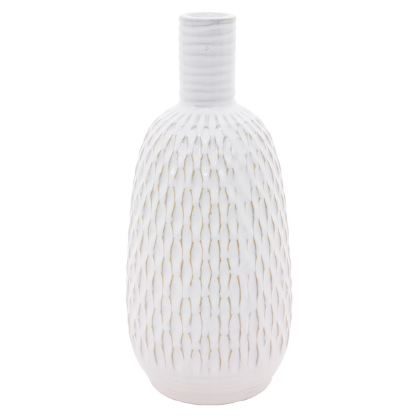 White Textured Vase