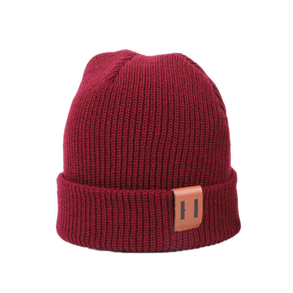 Solid Knit Children's Hat; Red
