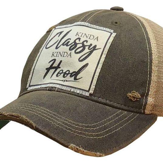 Kinda Classy Distressed Trucker Cap