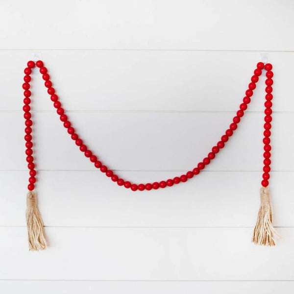 Red Wooden Beaded Garland
